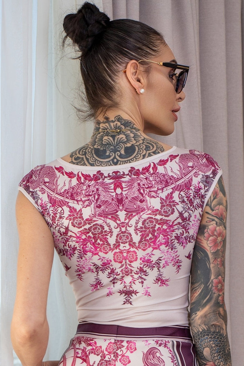 T-SHIRT BASIQUE - ASIE BORDEAUX