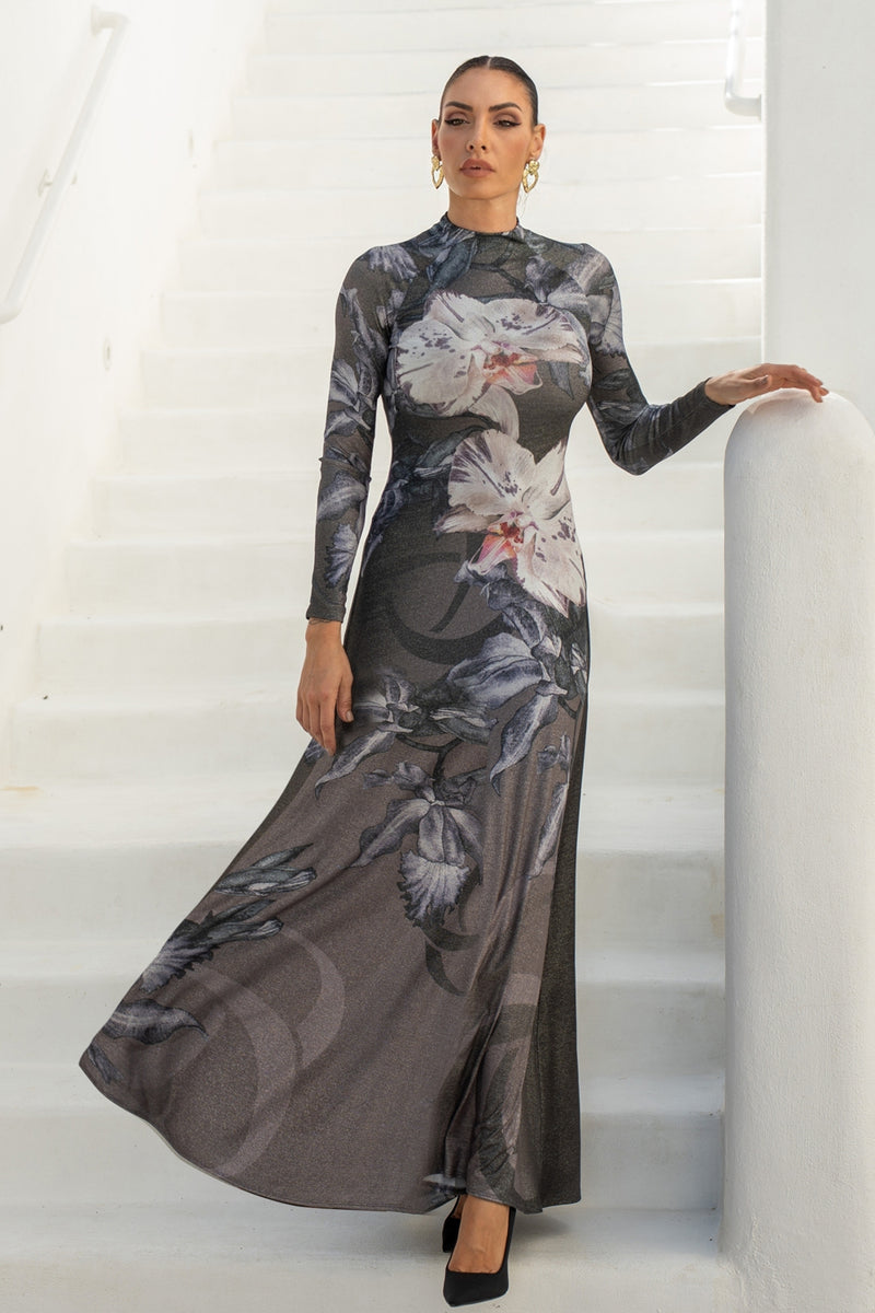 LONG LUREX DRESS - ORCHID ICE JIORO ДЪЛГА РОКЛЯ ОТ ЛУРЕКС - ORCHID ICE JIORO