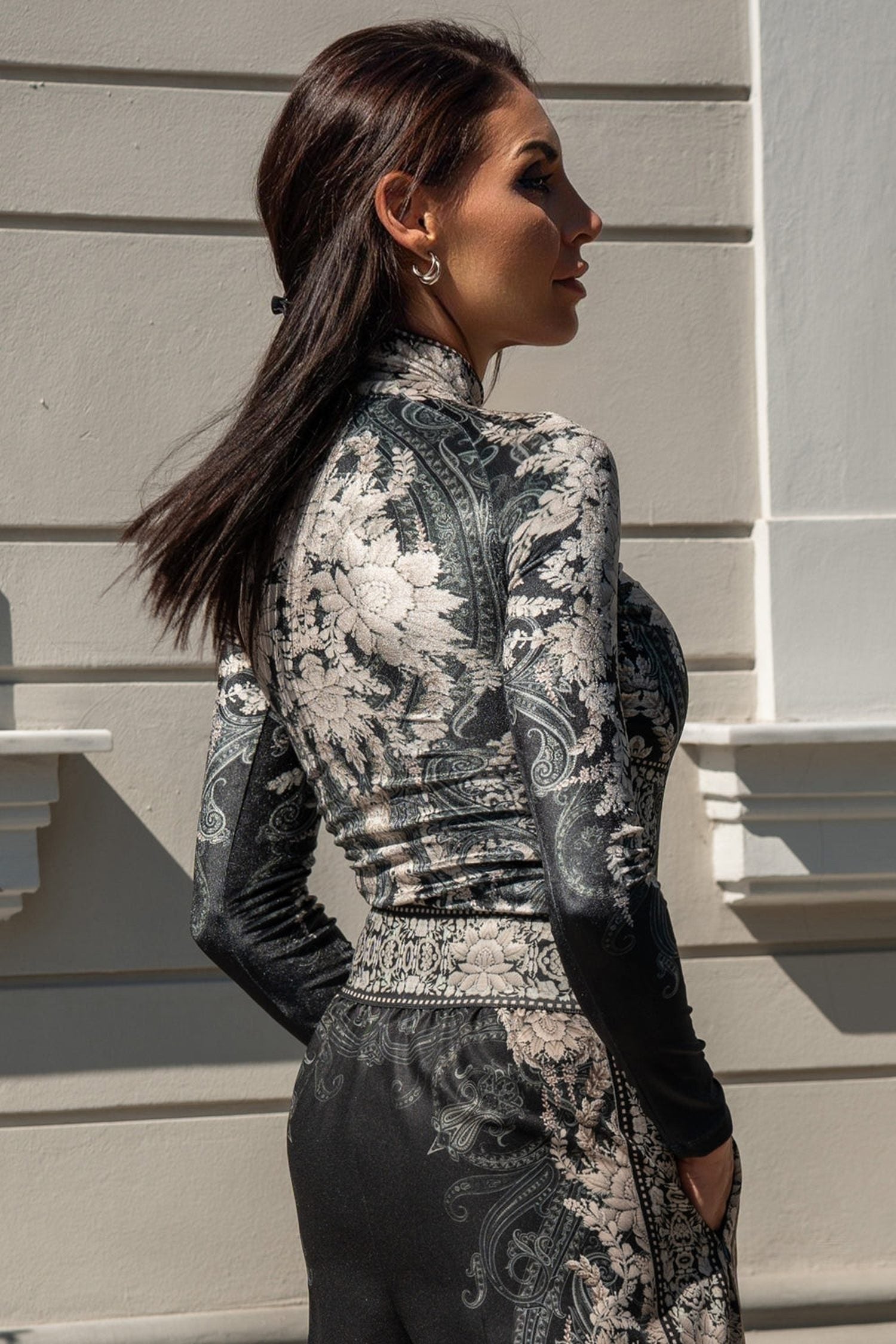 Body en velours avec manches raglan - Lotus gelé