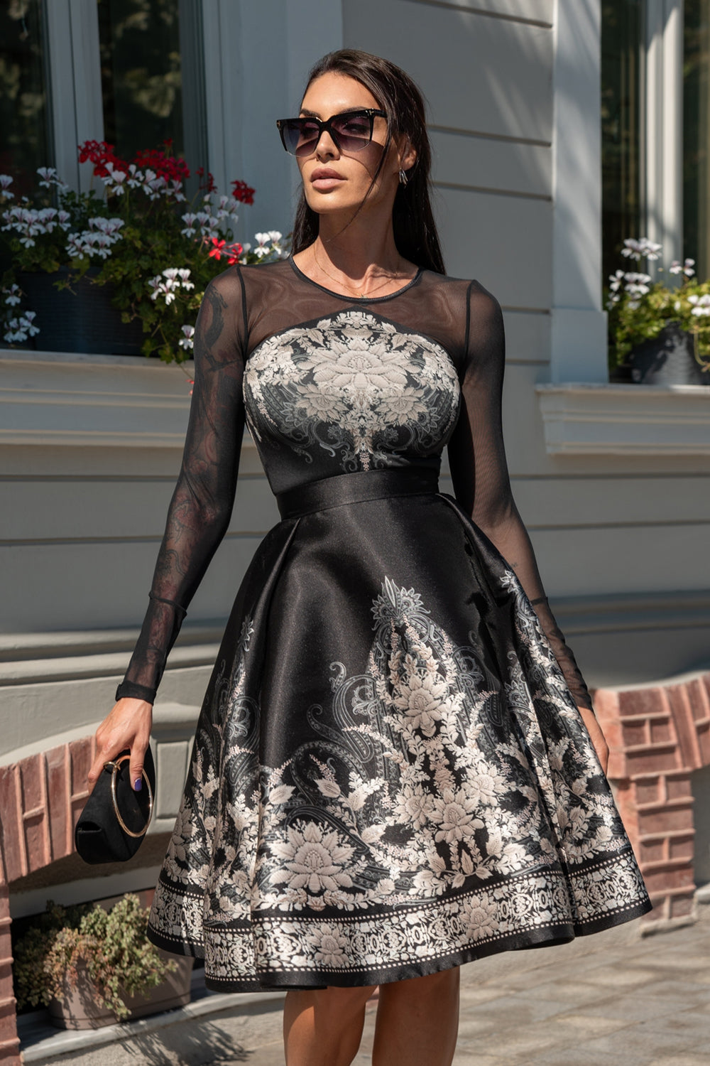 BLOUSE WITH PRINT - FROZEN LOTUS