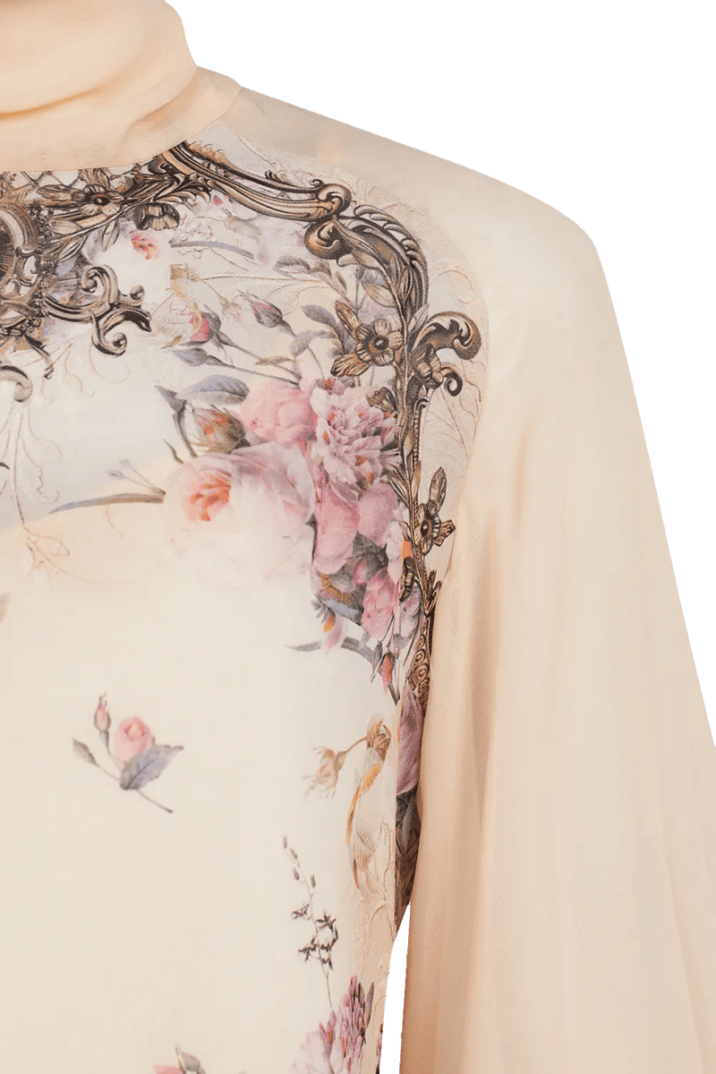 Chemisier et haut en chiffon 2-en-1 design - Fleurs baroques