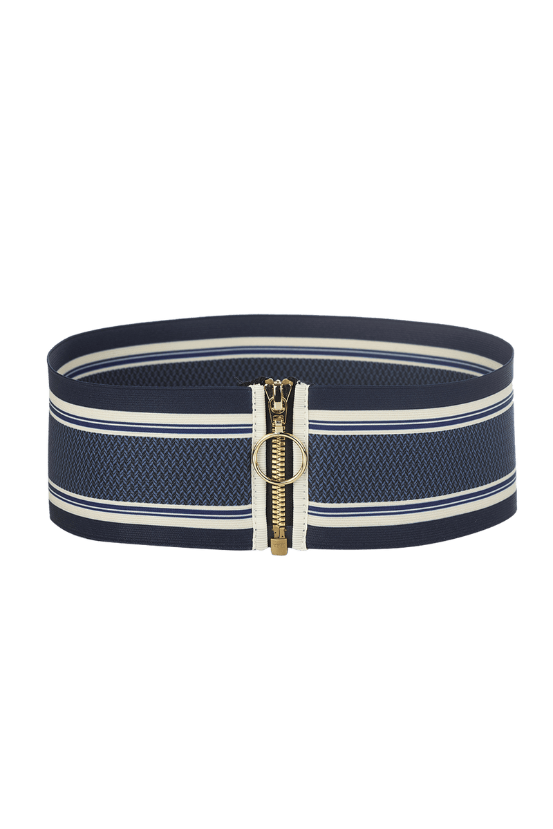 ELASTIC WIDE BELT WITH ZIPPER - ASIA SKY