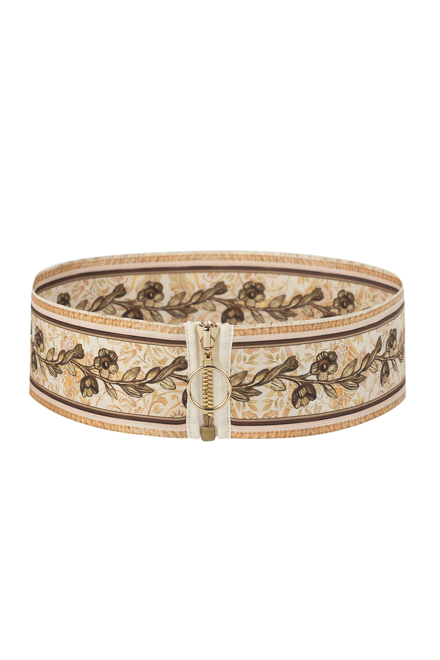 ELASTIC WIDE BELT WITH ZIPPER - BAROQUE FLOWERS