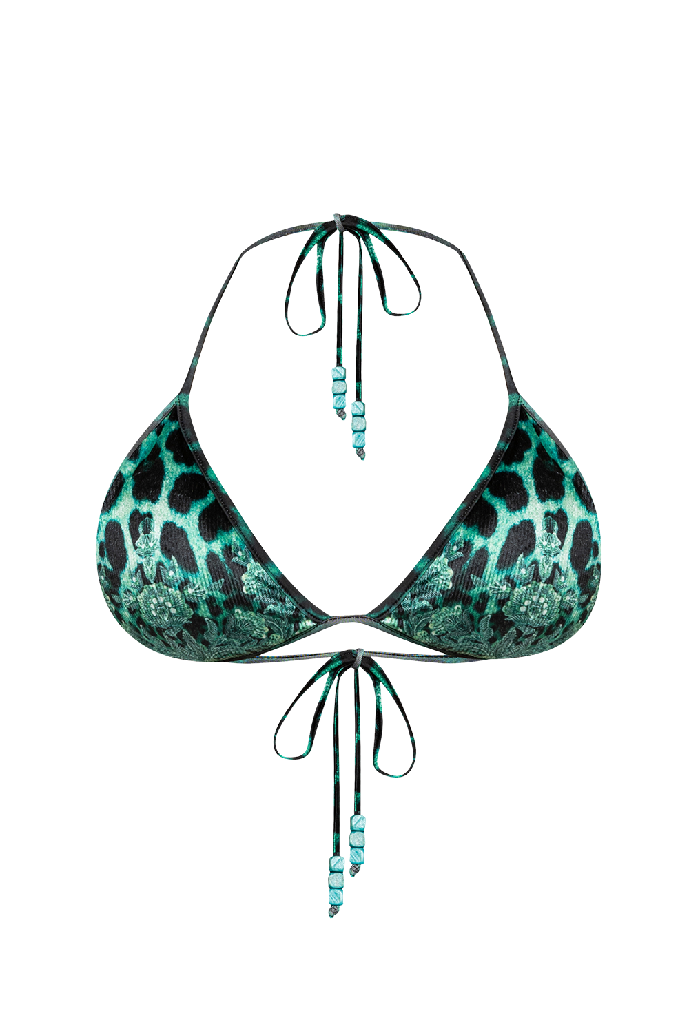 VELVET TRIANGLE TOP - LEO NEON GREEN