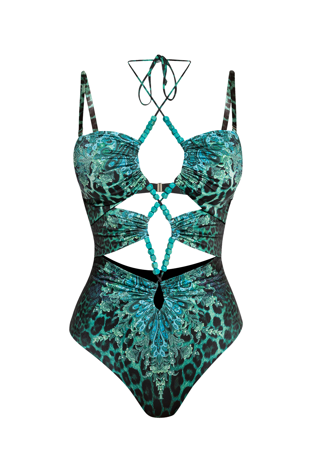 ONE PIECE SWIMSUIT WITH RULES - LEO NEON GREEN