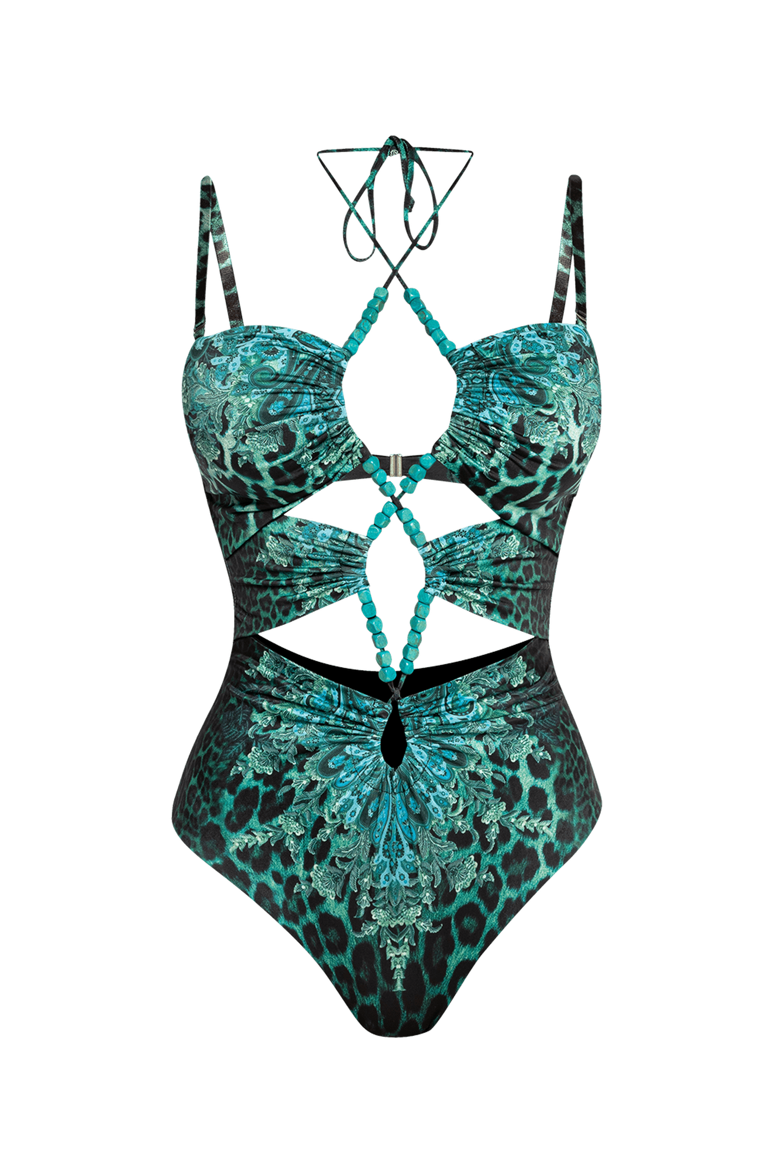 ONE-PIECE SWIMSUIT WITH RULES - LEO NEON GREEN
