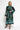 VISCOSE CAFTAN WITH FEATHERS - LEO NEON GREEN JIORO КАФТАН ОТ ВИСКОЗА С ПЕРА - LEO NEON GREEN JIORO