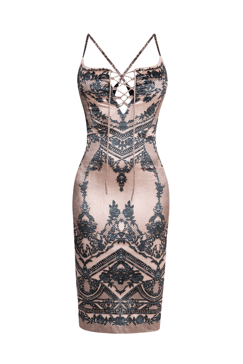 BACKLESS RIBBED VELVET DRESS - GRAFFITI POWDER JIORO  РОКЛЯ С ГОЛ ГРЪБ ОТ РИПСЕНО КАДИФЕ - GRAFFITI POWDER JIORO