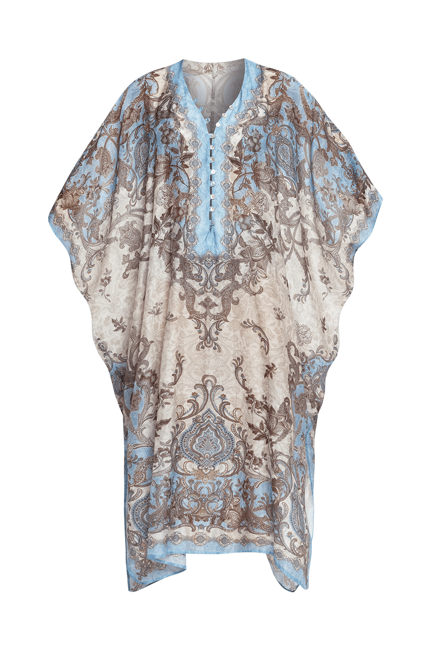 Caftan en coton de soie - Ciel Paisley