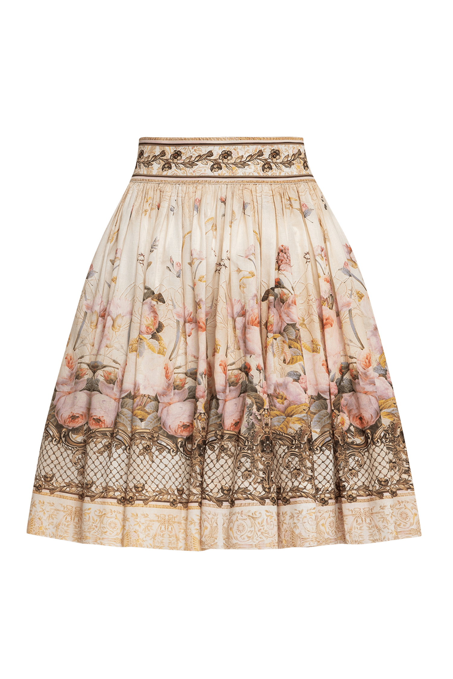 COTTON VOILE SKIRT - BAROQUE FLOWERS