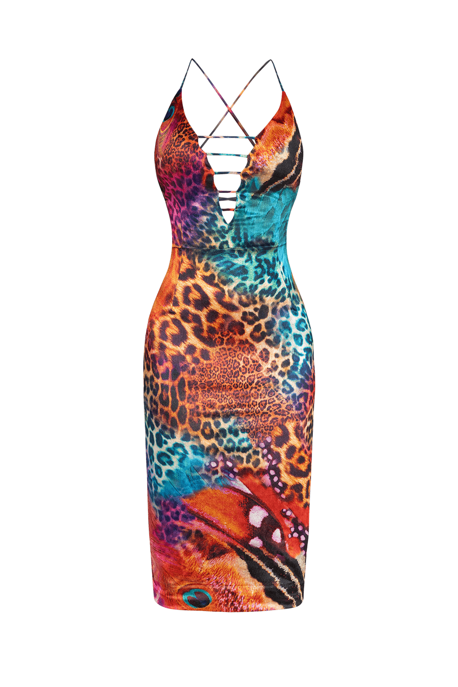 DRESS WITH BARE BACK - LEO NEON WILD