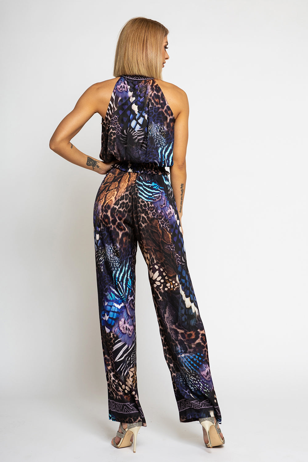 SATIN VISCOSE TOP - LEO NEON DARK