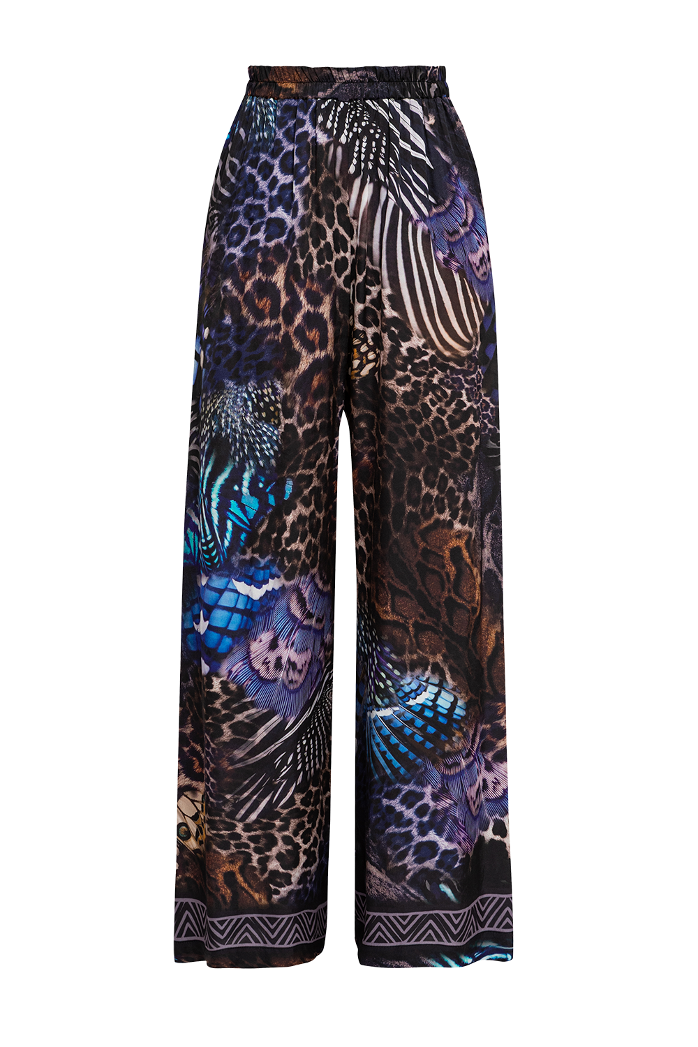LOOSE FIT VISCOSE PANTS - LEO NEON DARK