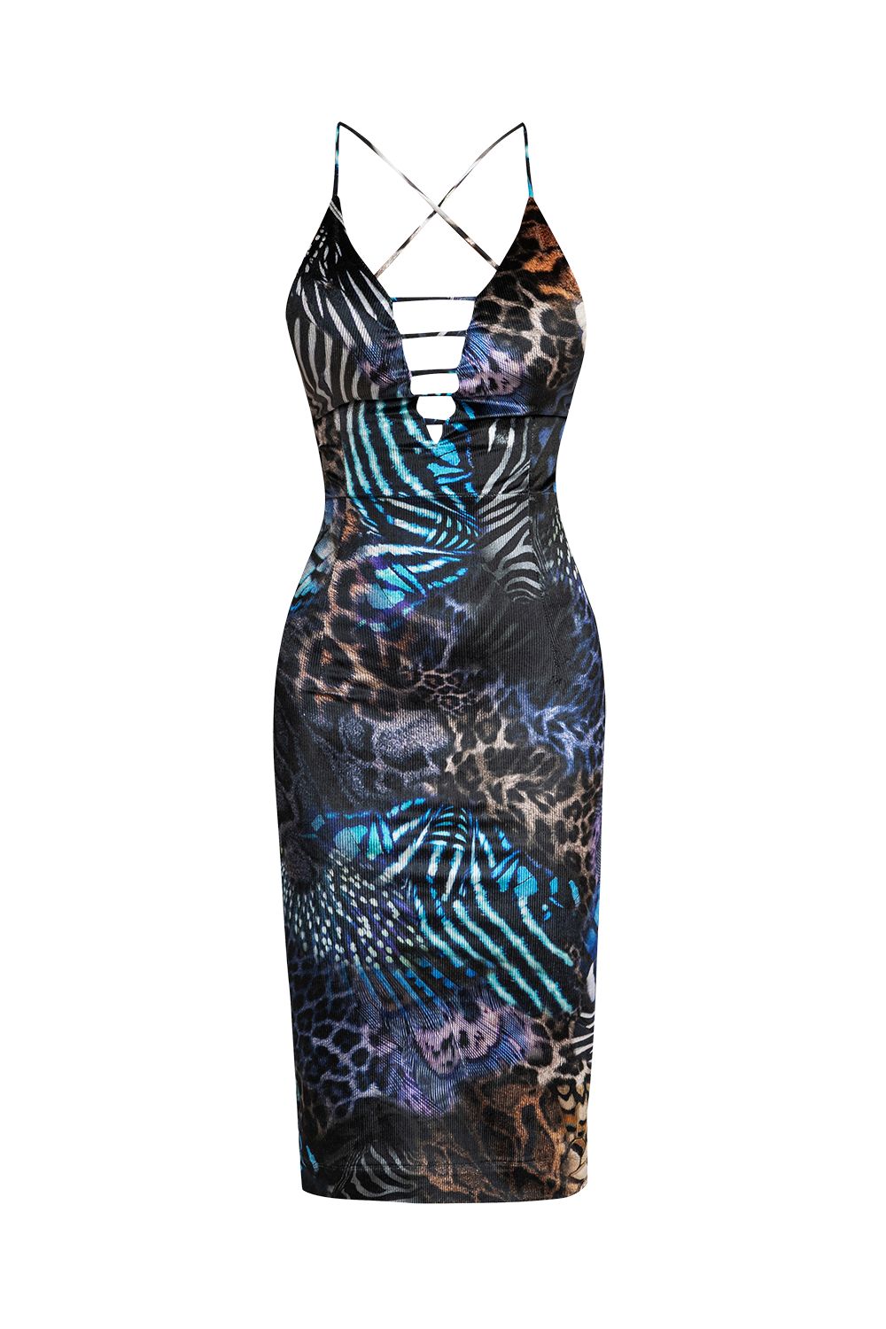 DRESS WITH BARE BACK - LEO NEON DARK
