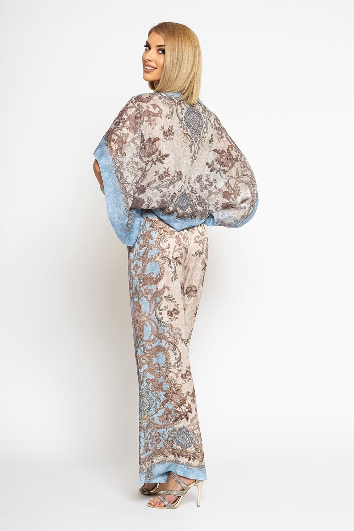 PANTALON AMPLE EN VISCOSE SATINÉE - CIEL PAISLEY