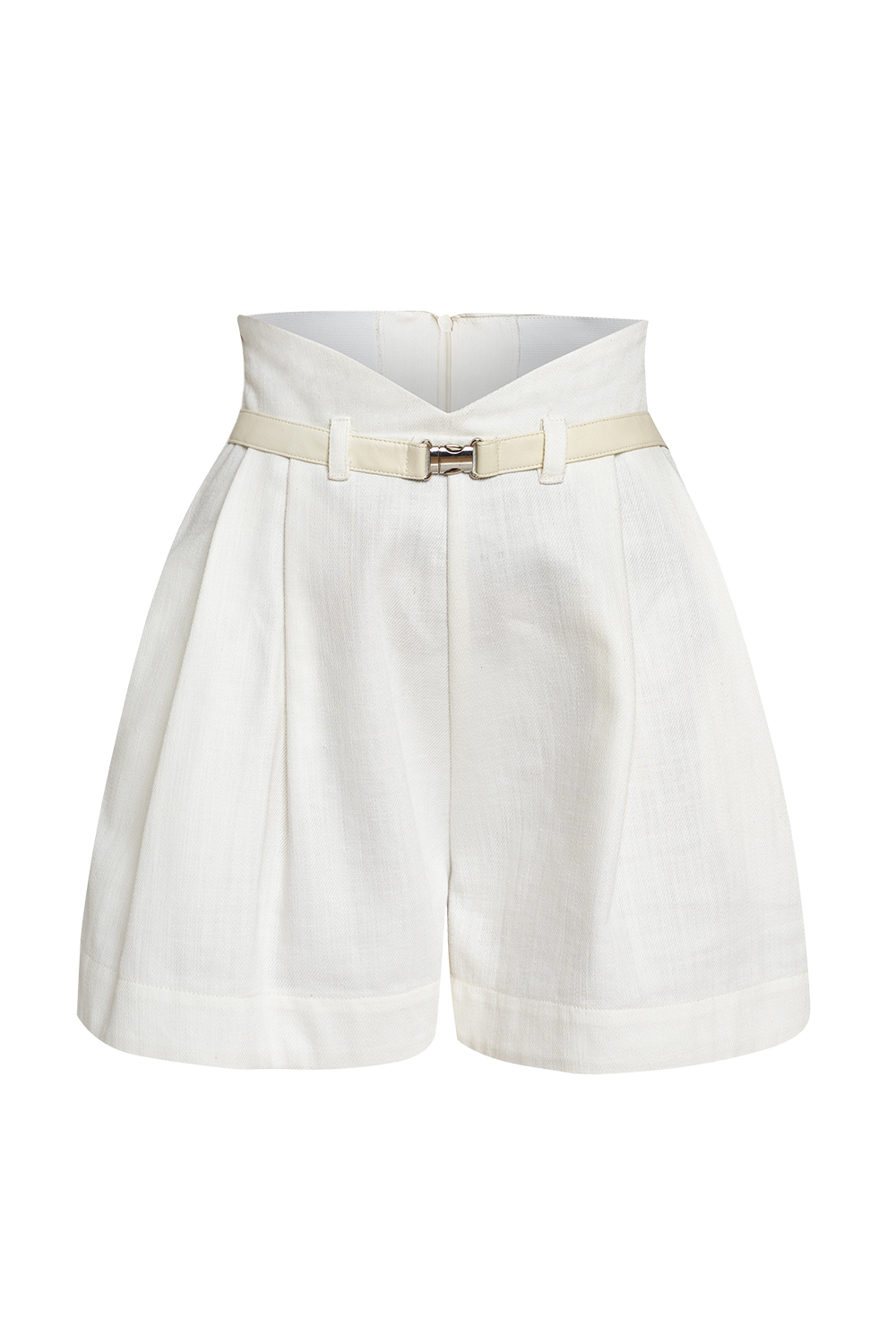 HIGH WAIST WHITE DENIM BERMUDA - ESSENTIALS