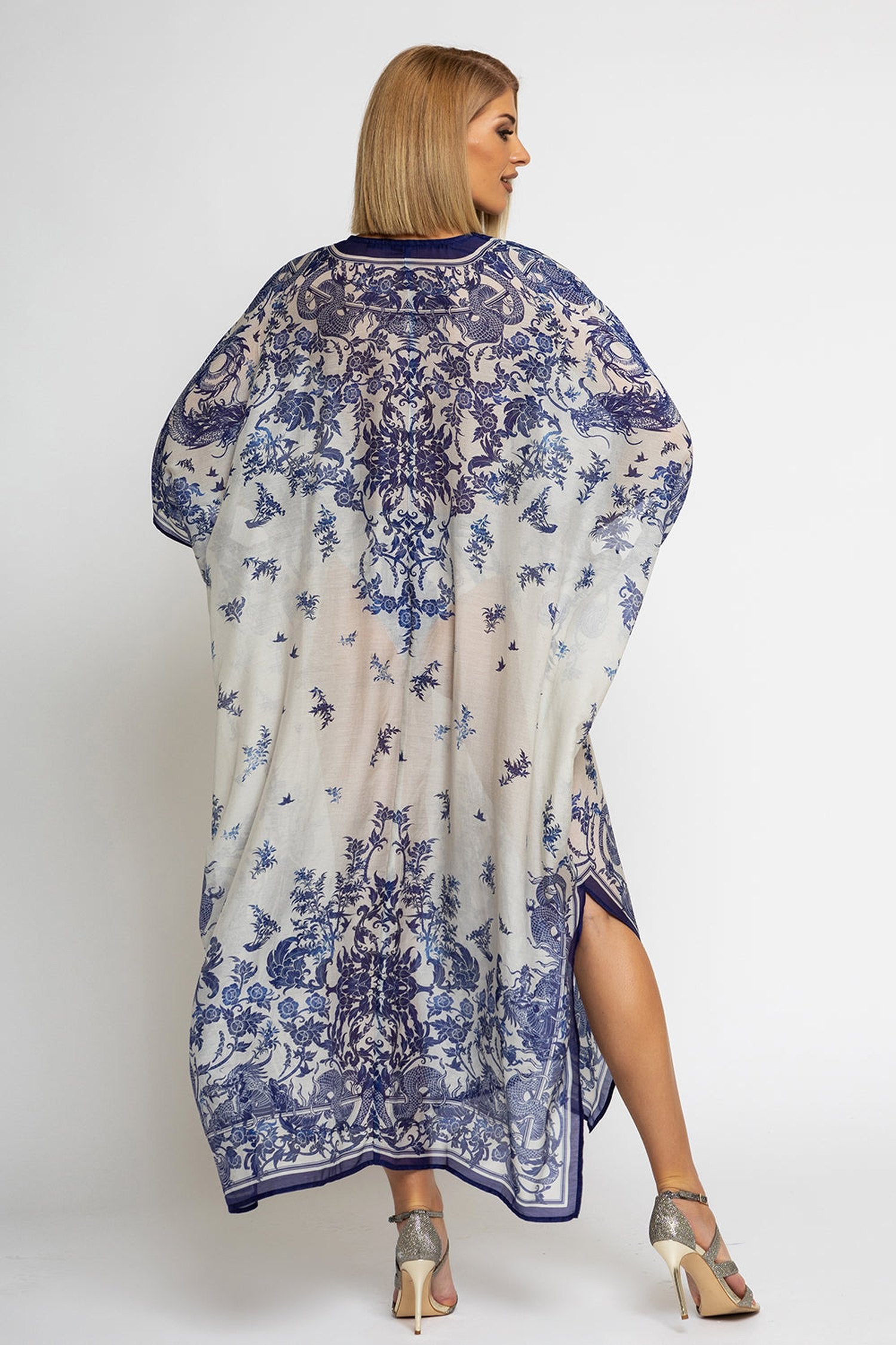 Caftan en coton de soie - Ciel d'Asie