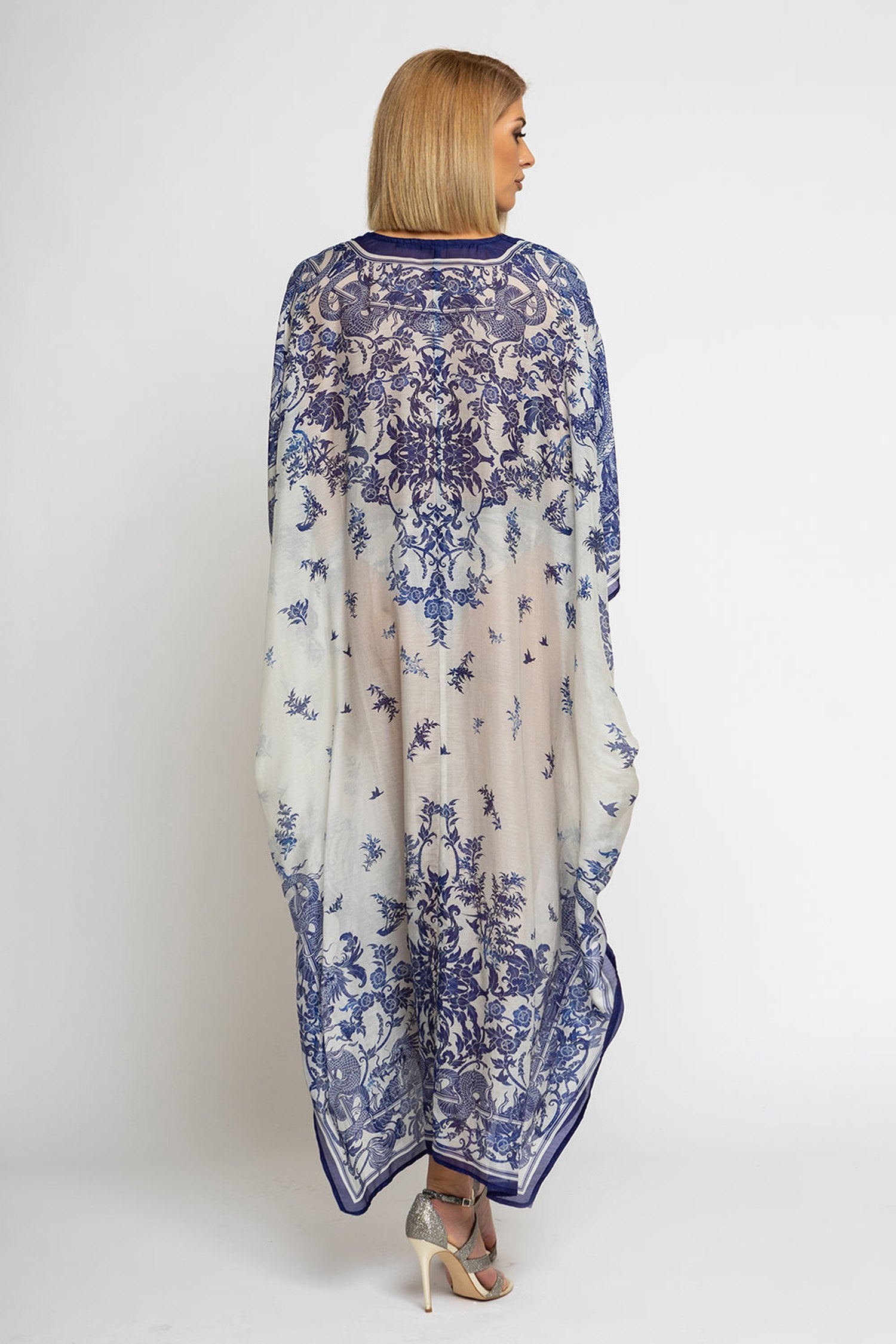 Caftan en coton de soie - Ciel d'Asie