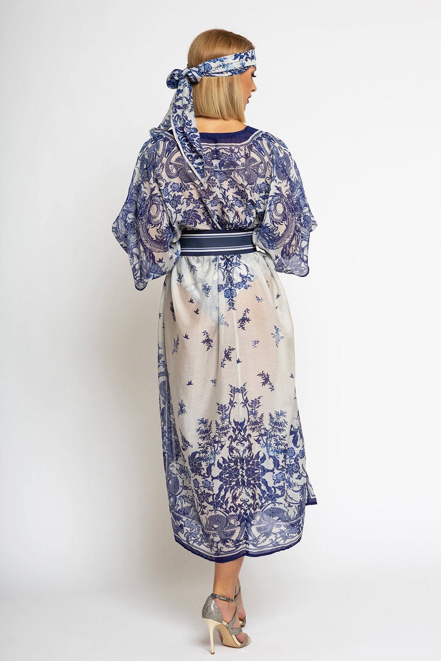 Caftan en coton de soie - Ciel d'Asie