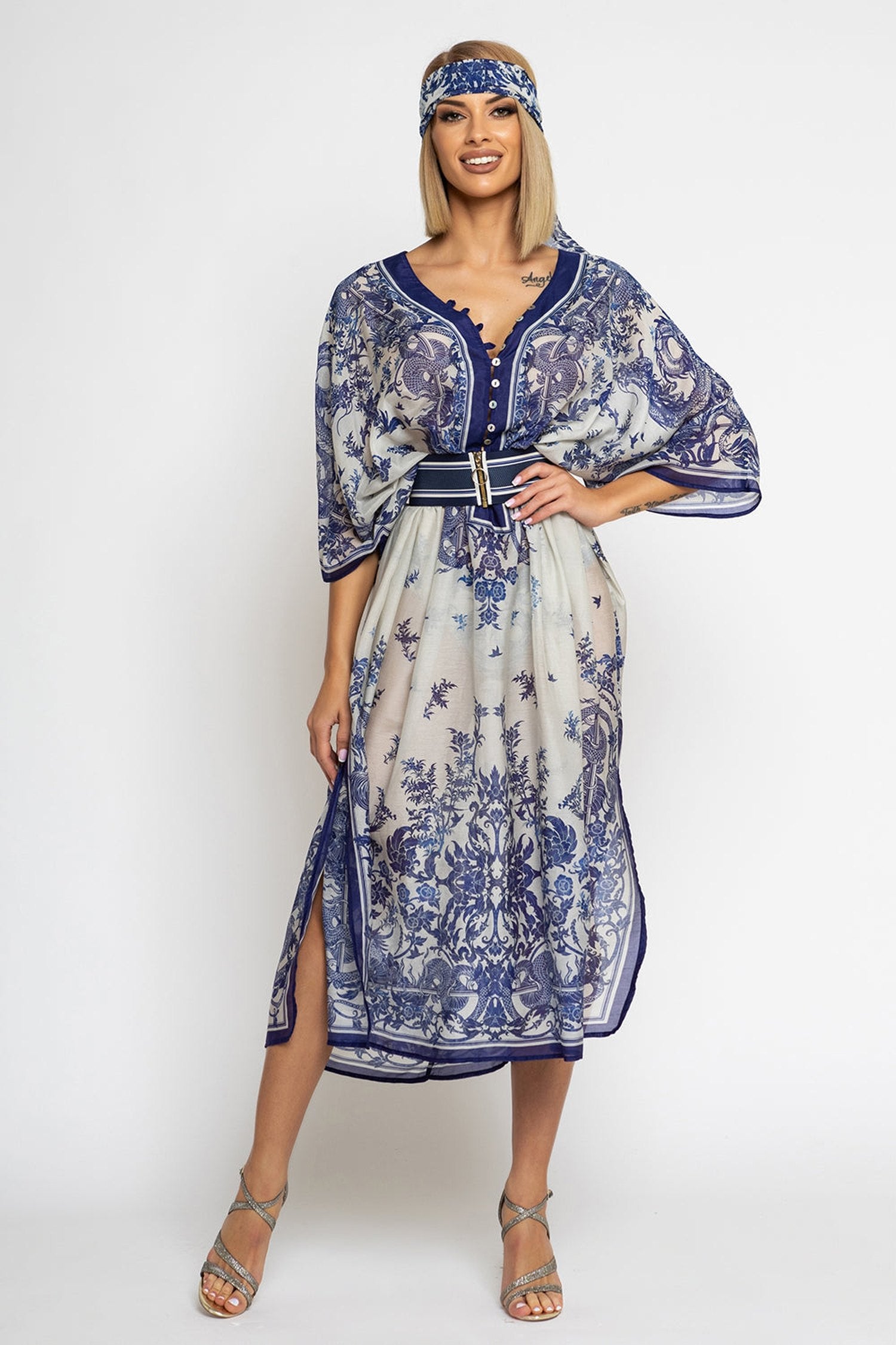 Caftan en coton de soie - Ciel d'Asie