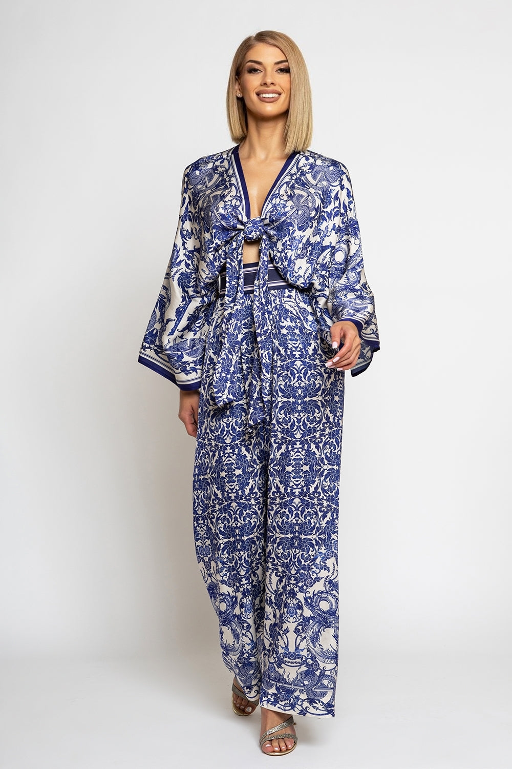 VISCOSE CROP KIMONO - ASIA SKY
