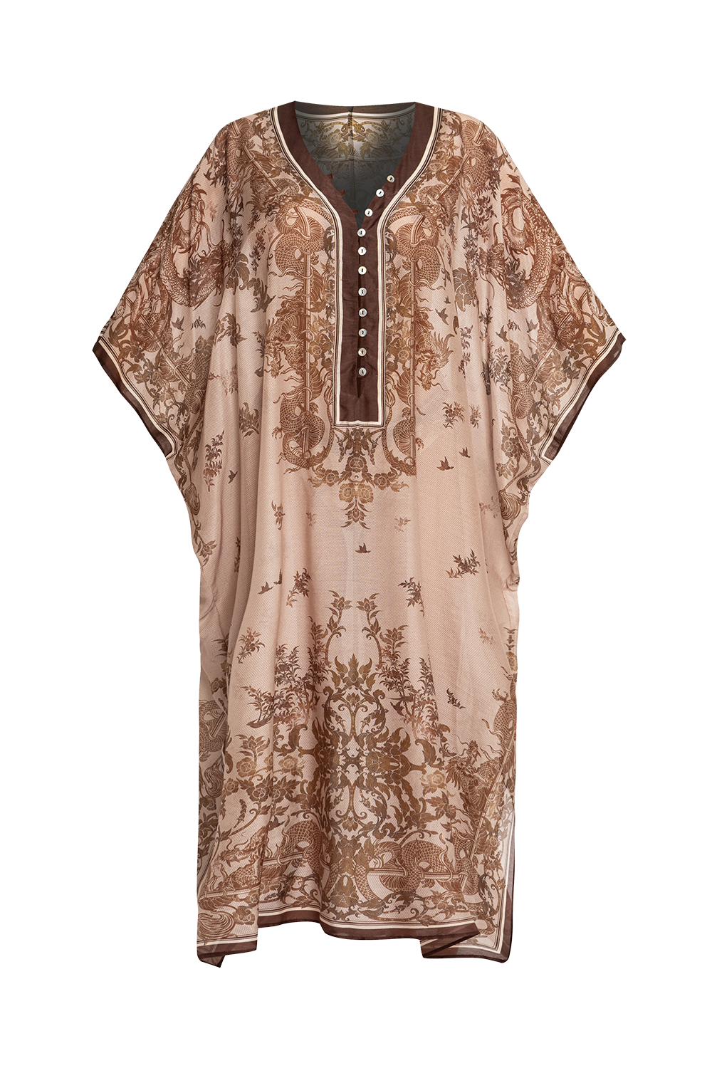 SILK COTTON CAFTAN - ASIA BEIGE