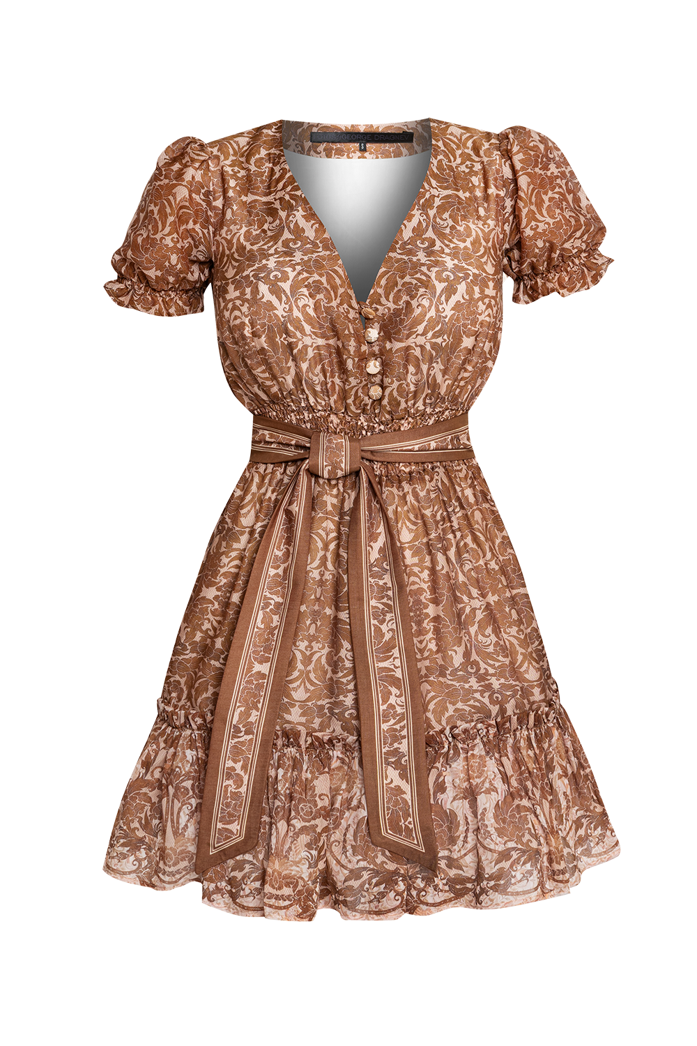 CUT-OUT CHIFFON DRESS - ASIA BEIGE