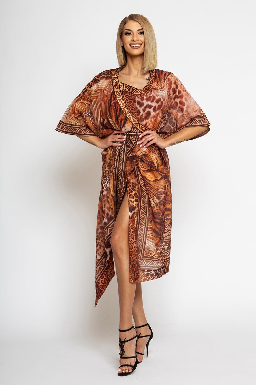 SILK COTTON KIMONO - LEO SAND
