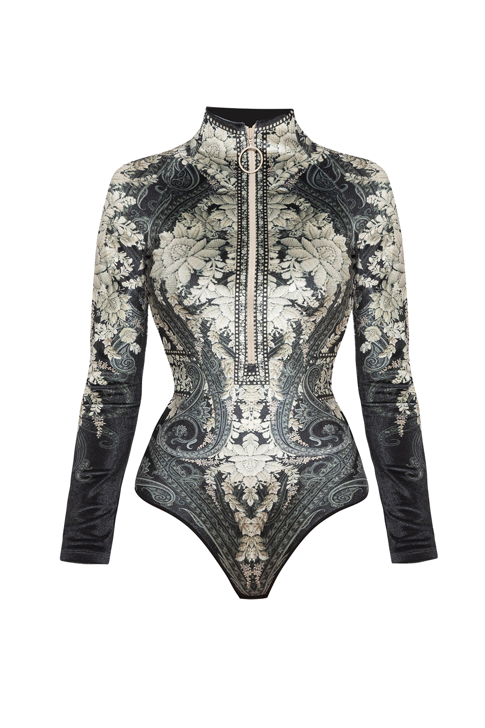 Body en velours avec manches raglan - Lotus gelé