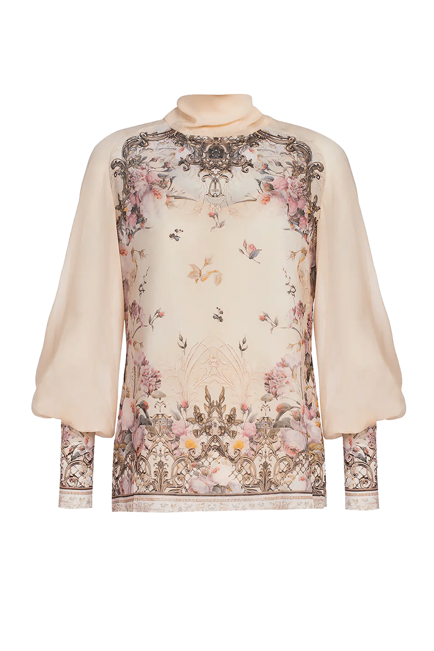 Chemisier et haut en chiffon 2-en-1 design - Fleurs baroques