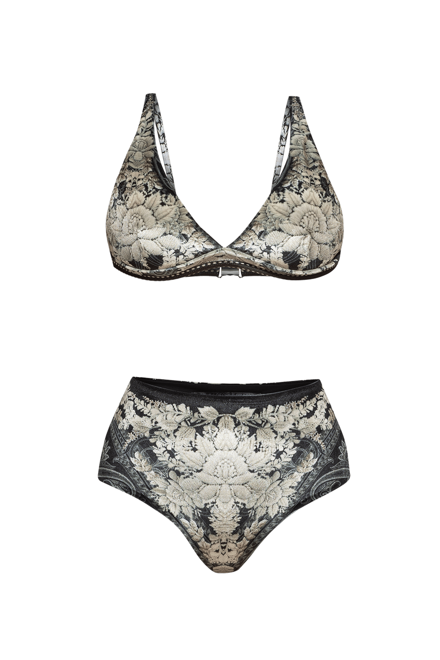 BAS DE BIKINI EN VELOURS TAILLE HAUTE - LOTUS GELÉ