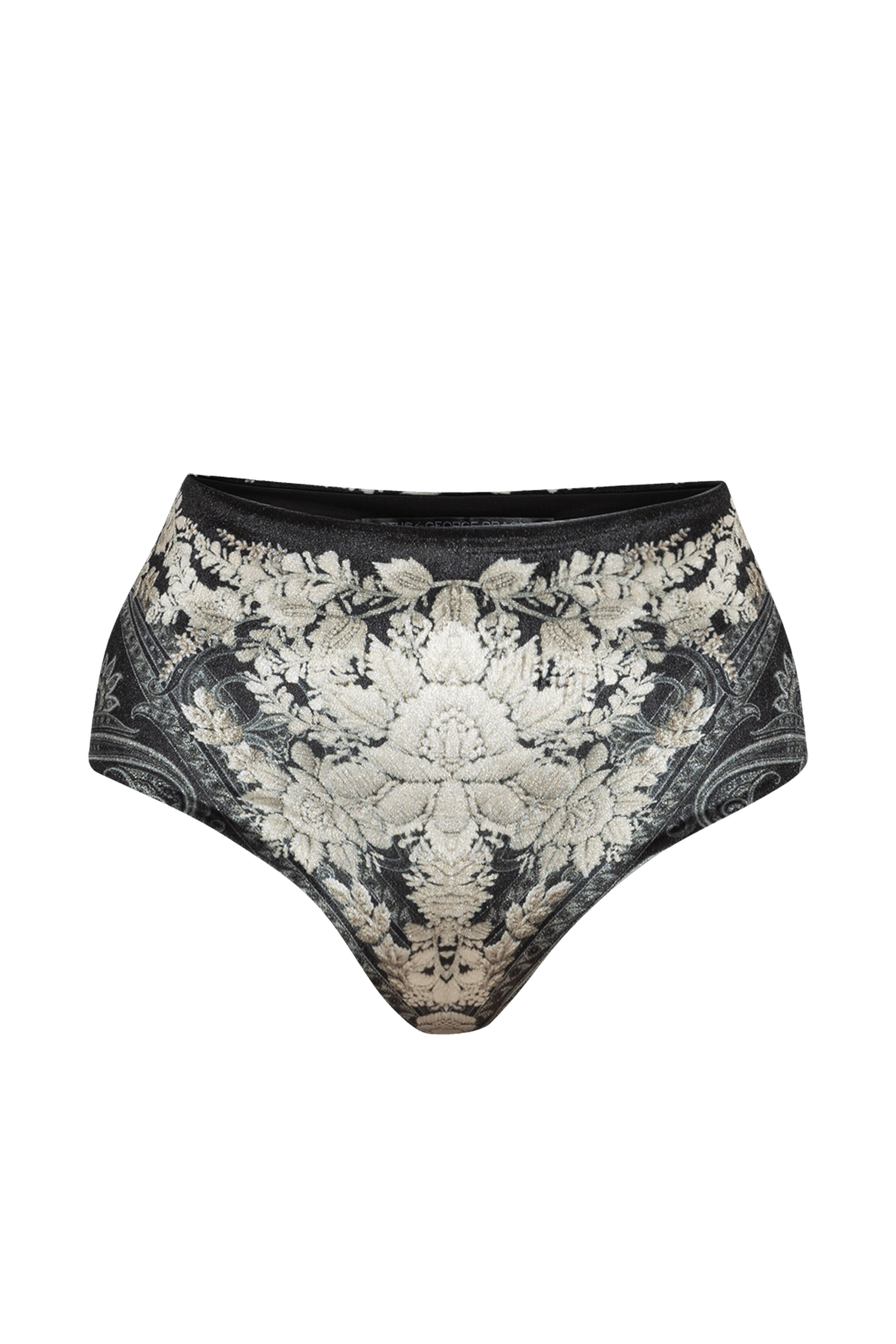 HIGH-WAIST VELVET BIKINI BOTTOM - FROZEN LOTUS