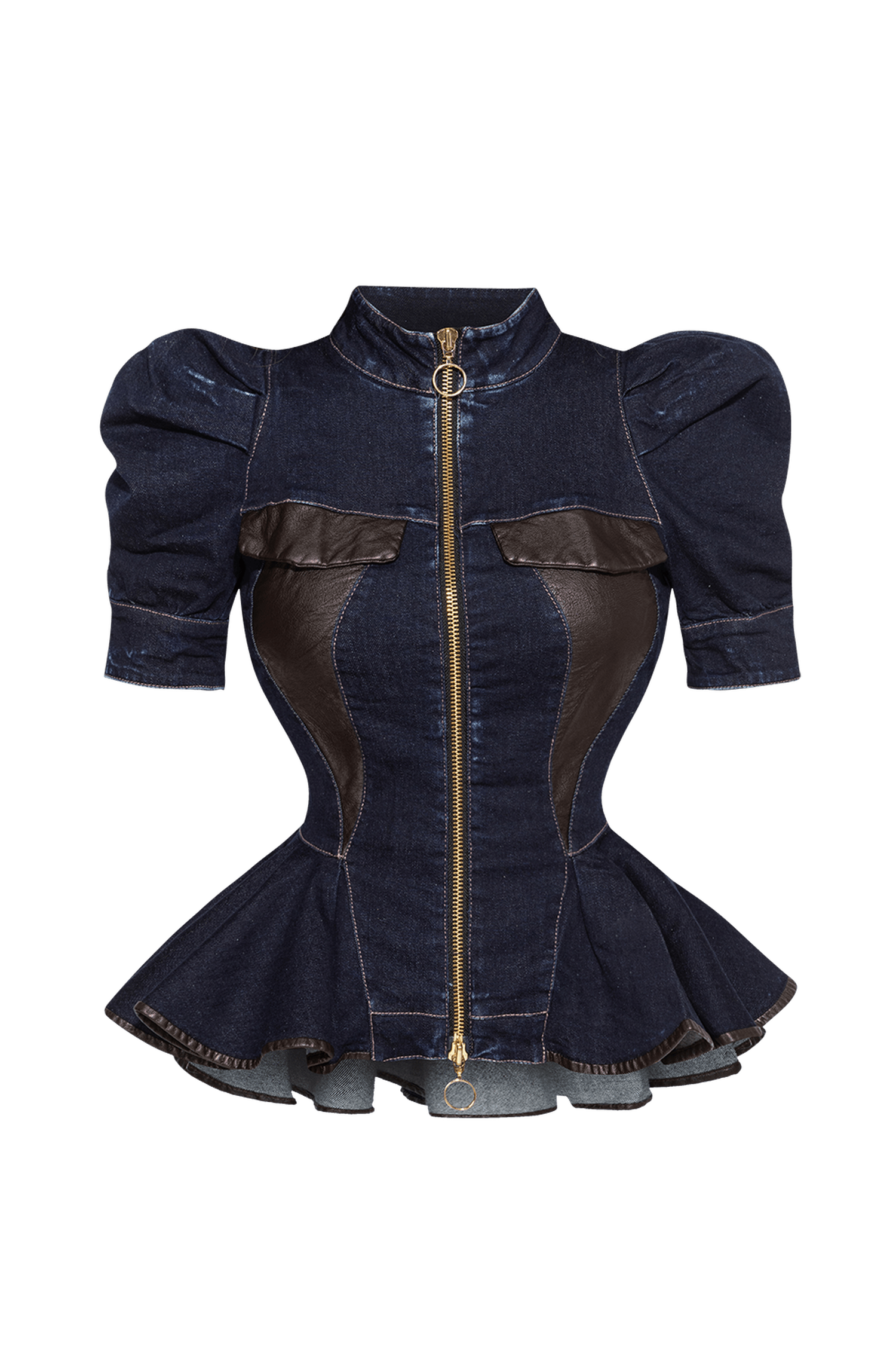 BUFFER SLEEVE DENIM BLAZER - ESSENTIALS
