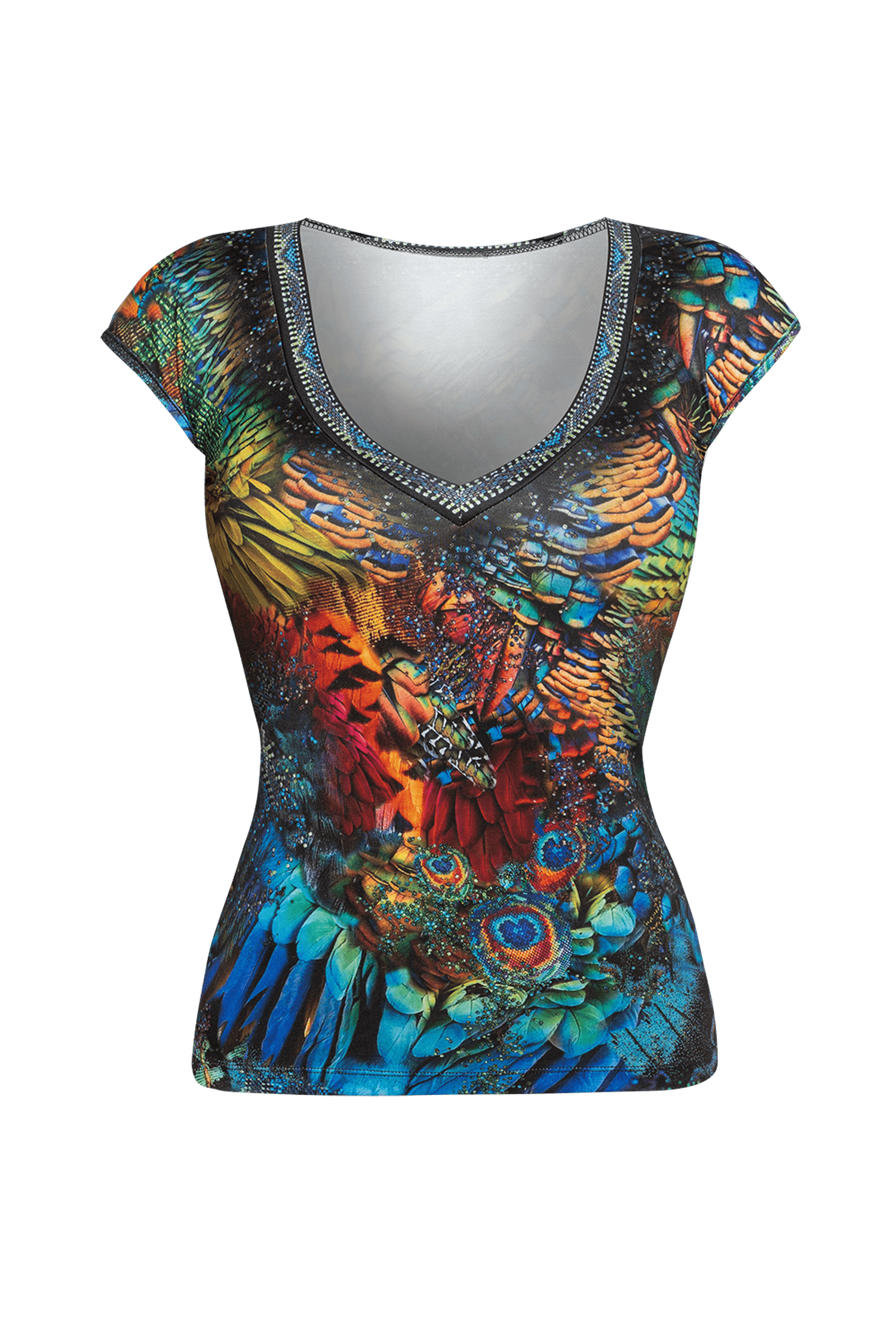 BASIC V-NECK T-SHIRT - AMAZONIA
