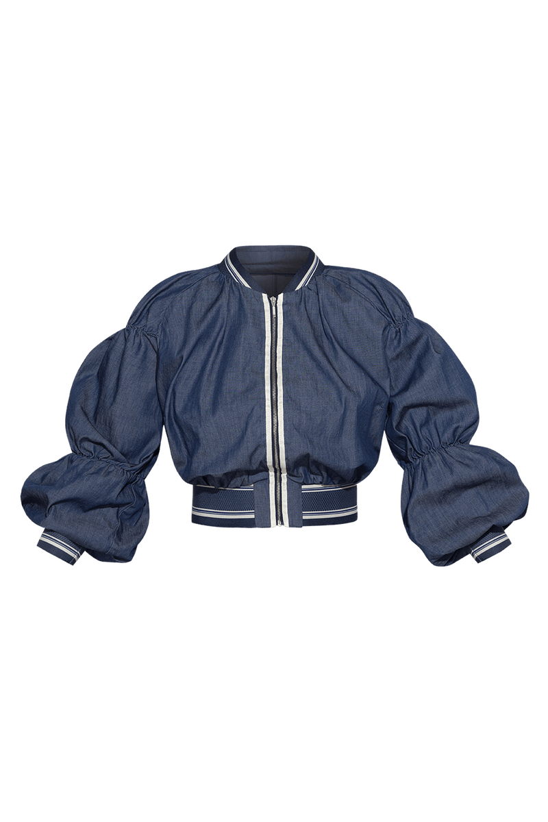 DENIM BOMBER JACKET - ESSENTIALS JIORO ДЕНИМНО ЯКЕ ТИП БОМБЪР - ESSENTIALS JIORO