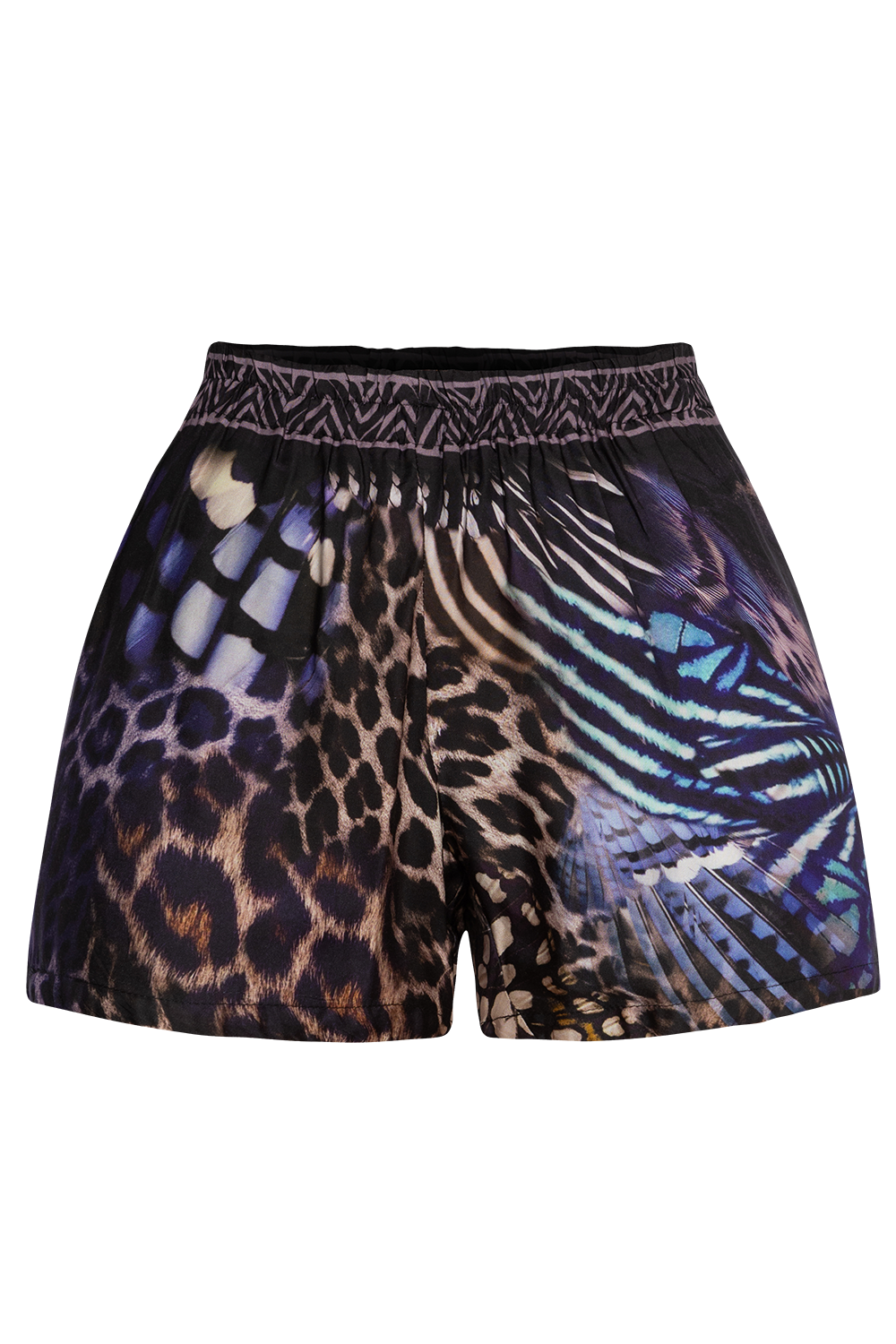 WOMEN'S SATIN VISCOSE SHORTS - LEO NEON DARK