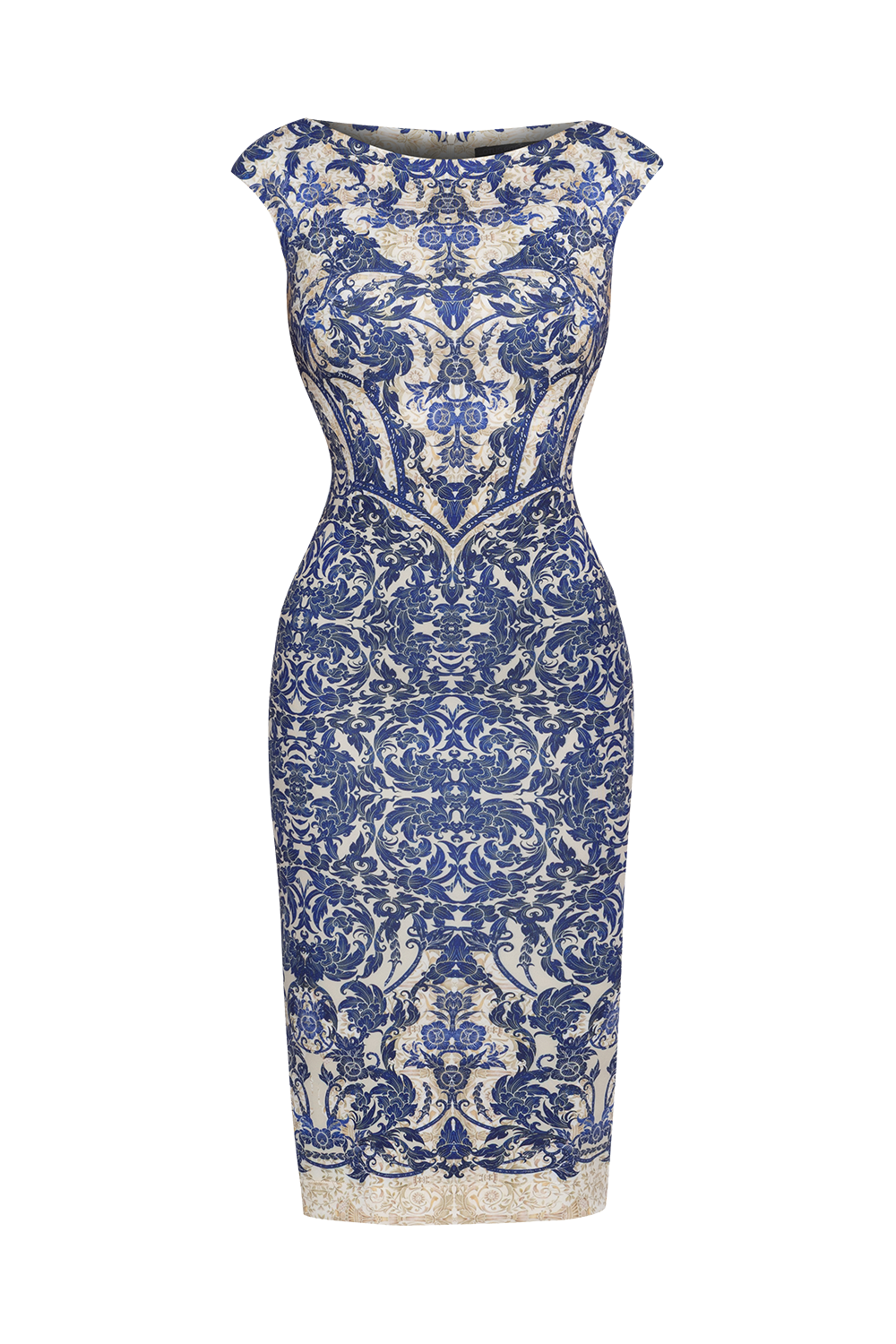 DRESS WITH DECORATIVE TRIM – ASIA SKY