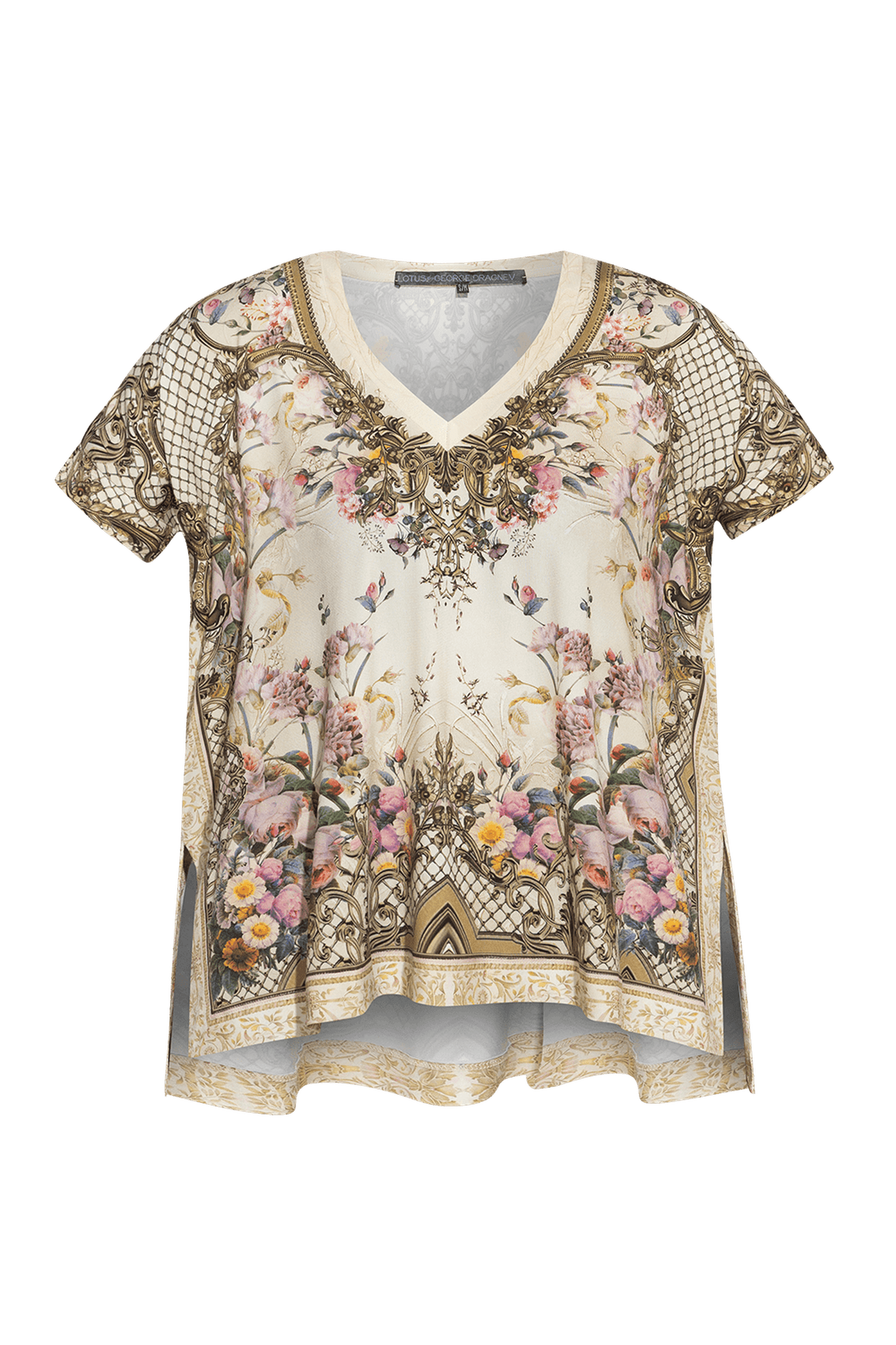 BLOUSE AMPLE - FLEURS BAROQUES