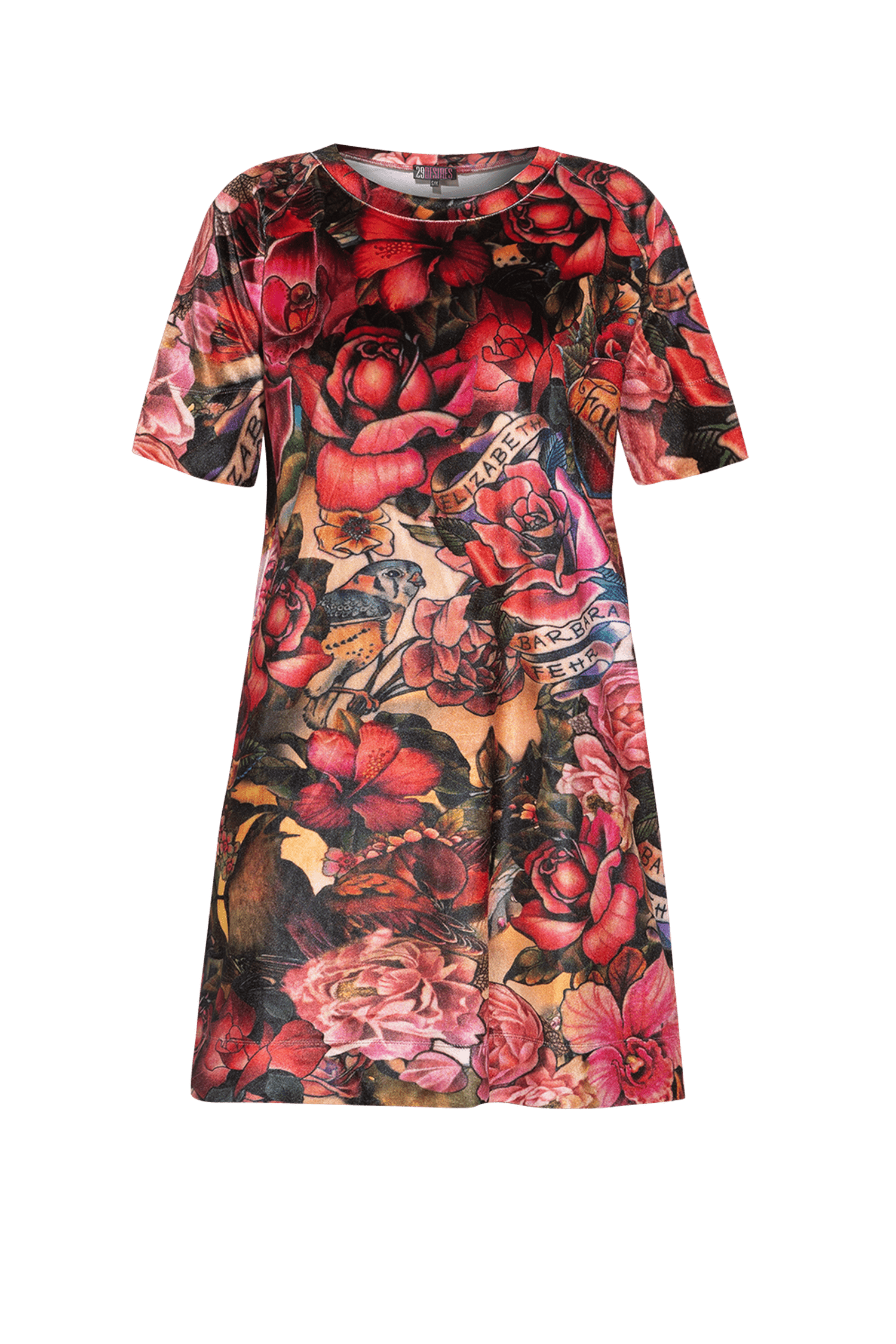 Robe T-shirt en velours - Étoile tatouage
