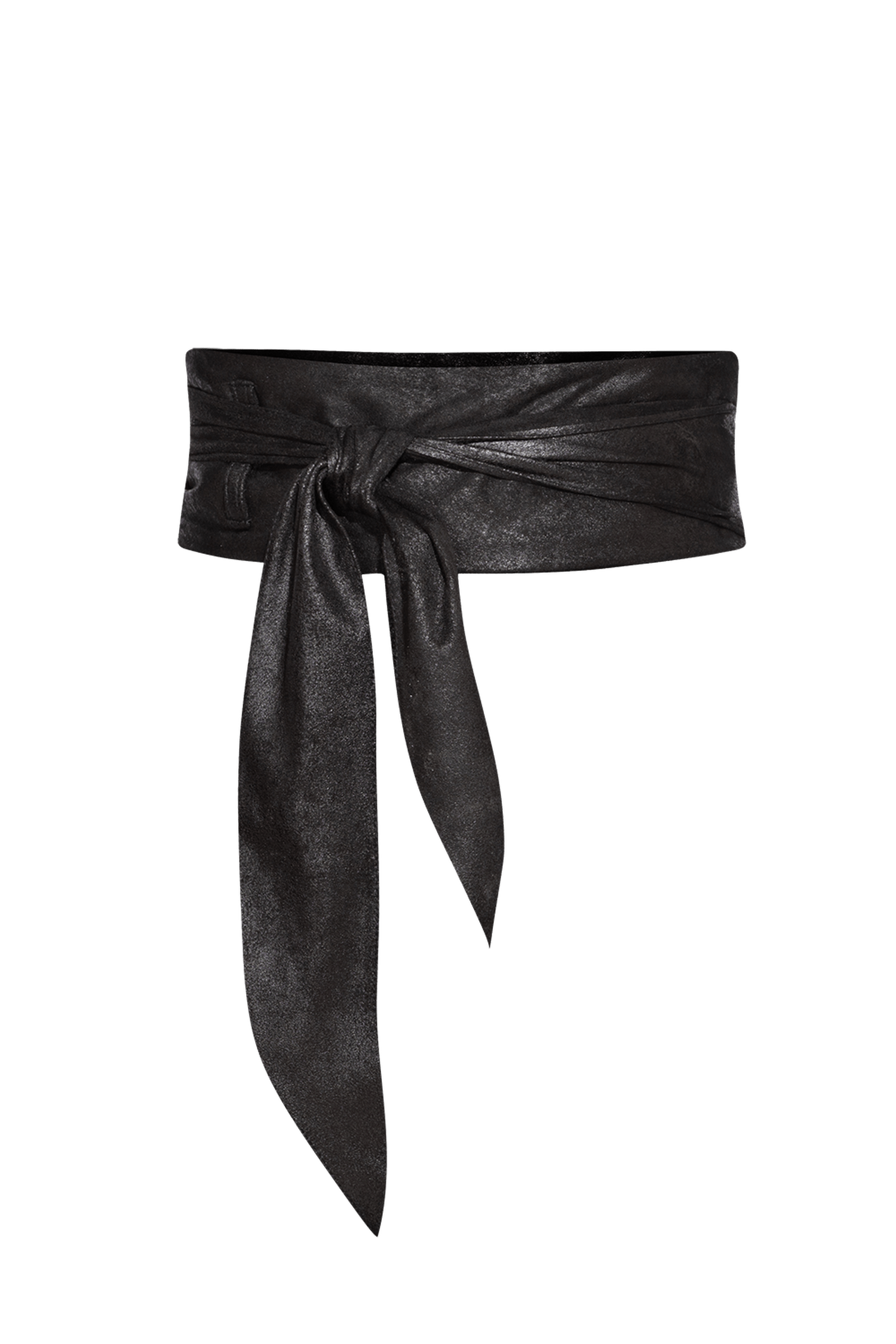 CEINTURE STYLE ENROULÉE - SIMILI DAIM NOIR - ESSENTIELS