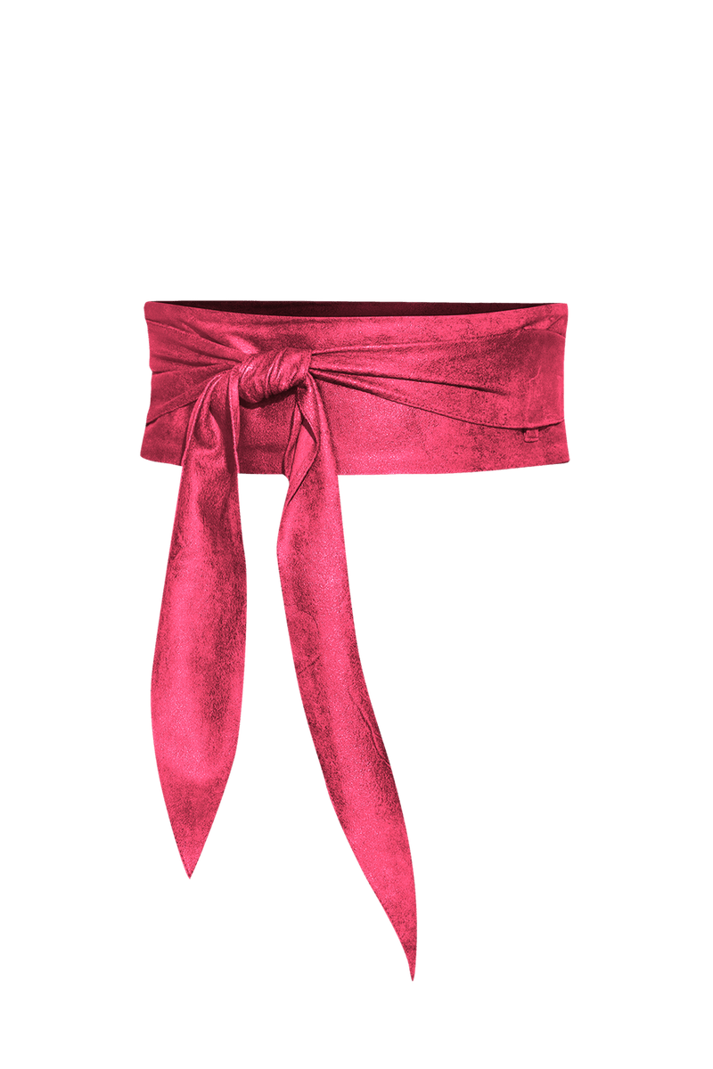 WRAP-STYLE BELT - SUEDE-LIKE IN CYCLAMEN - ESSENTIALS JIORO КОЛАН ОТ ВЕЛУР В ЦВЯТ ЦИКЛАМА - ESSENTIALS JIORO