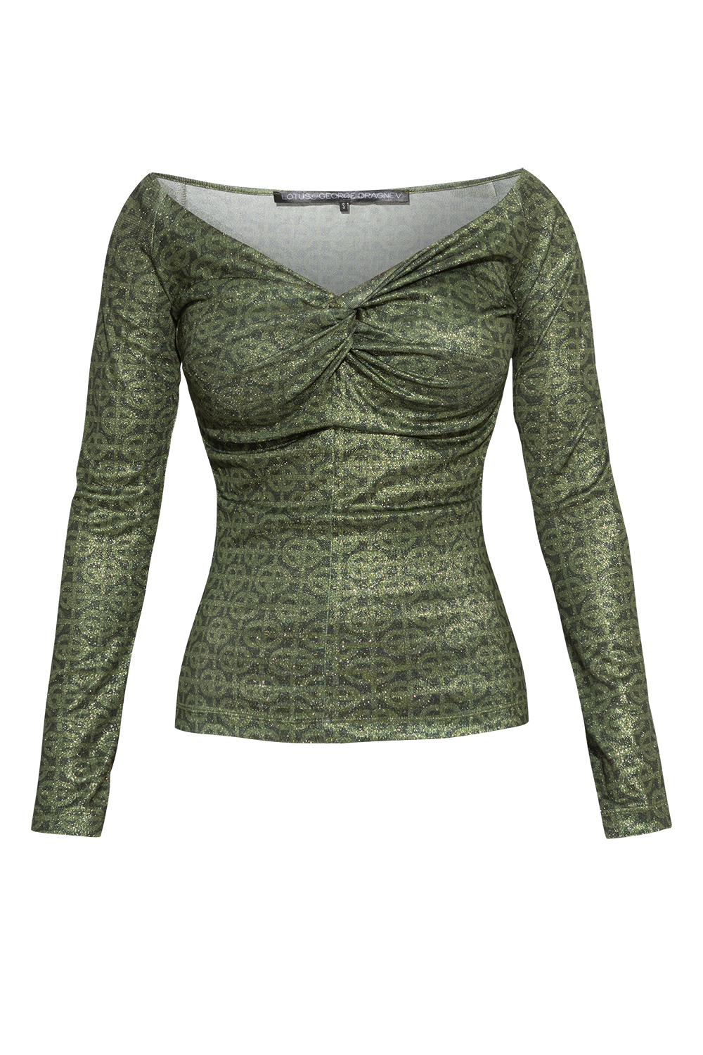 TOP WITH TWIST DETAIL AND LONG SLEEVES - EMERALD GREEN LOGO