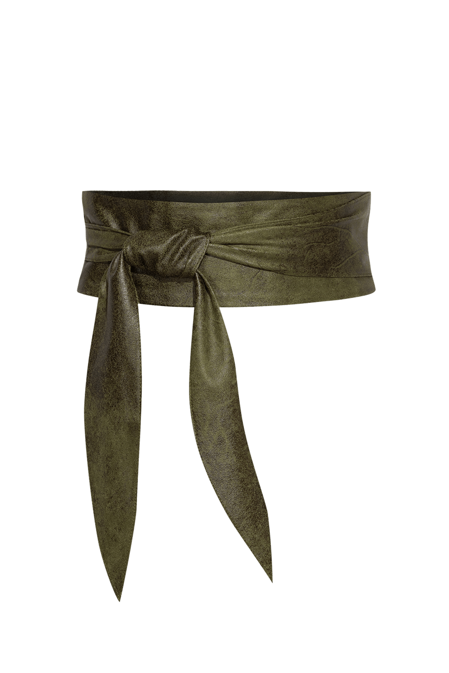 CEINTURE STYLE ENROULÉ - IMITATION DAIM EN VERT OLIVE - ESSENTIELS