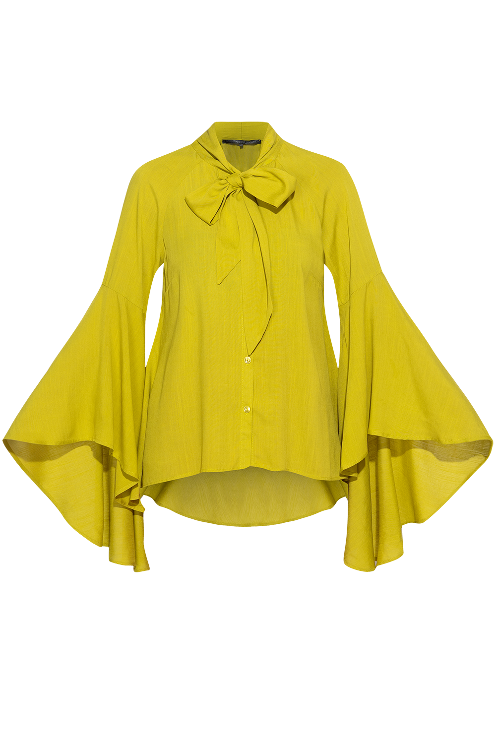 YELLOW ORCHE VISCOSE BLOUSE WITH FLARED SLEEVES – ESSENTIALS