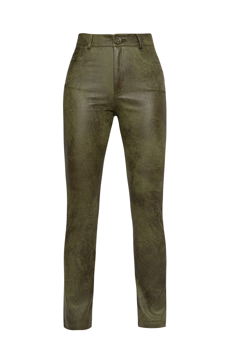 SKINNY 5-POCKET PANTS IN OLIVE GREEN - ESSENTIALS