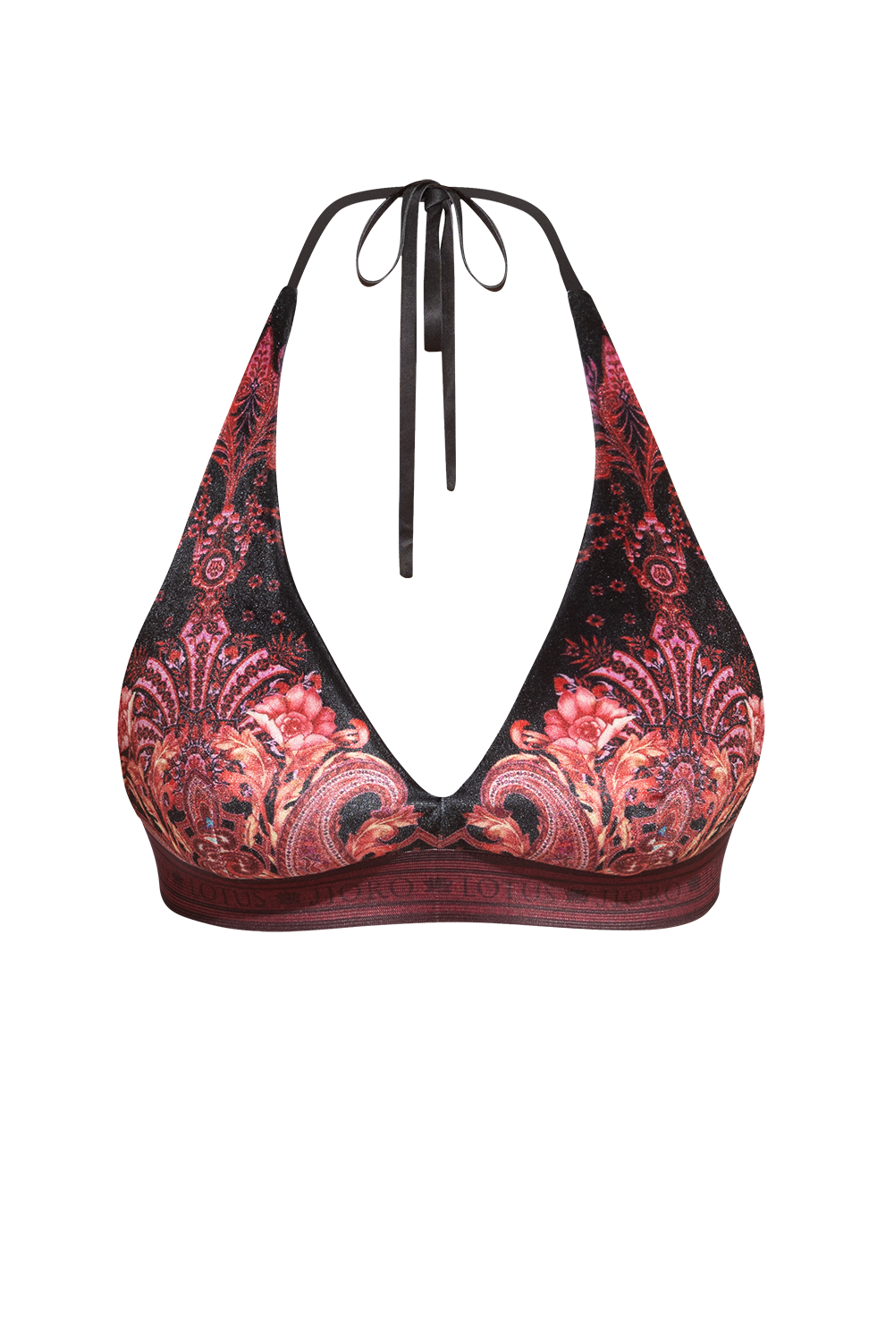 TRIANGLE VELVET TOP - PAISLEY DARK