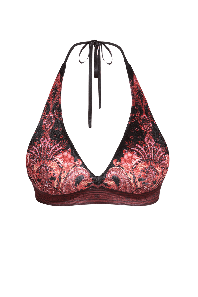 TRIANGLE VELVET TOP - PAISLEY DARK