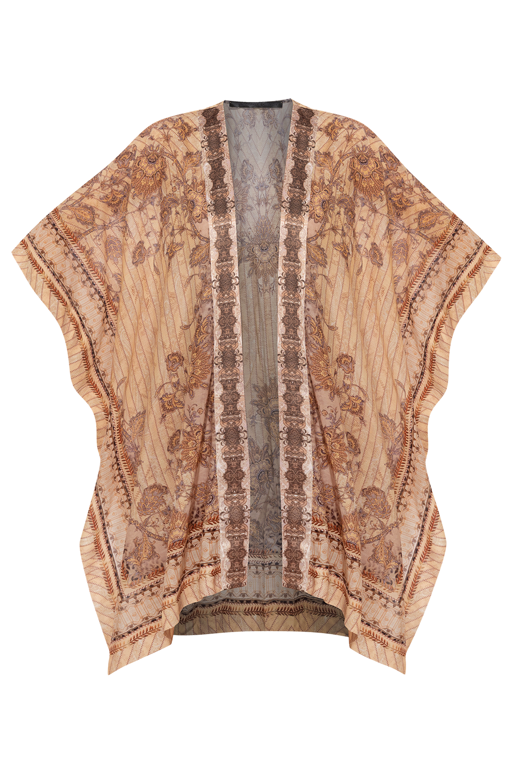 SILK COTTON KIMONO DRESS - LEO BEIGE