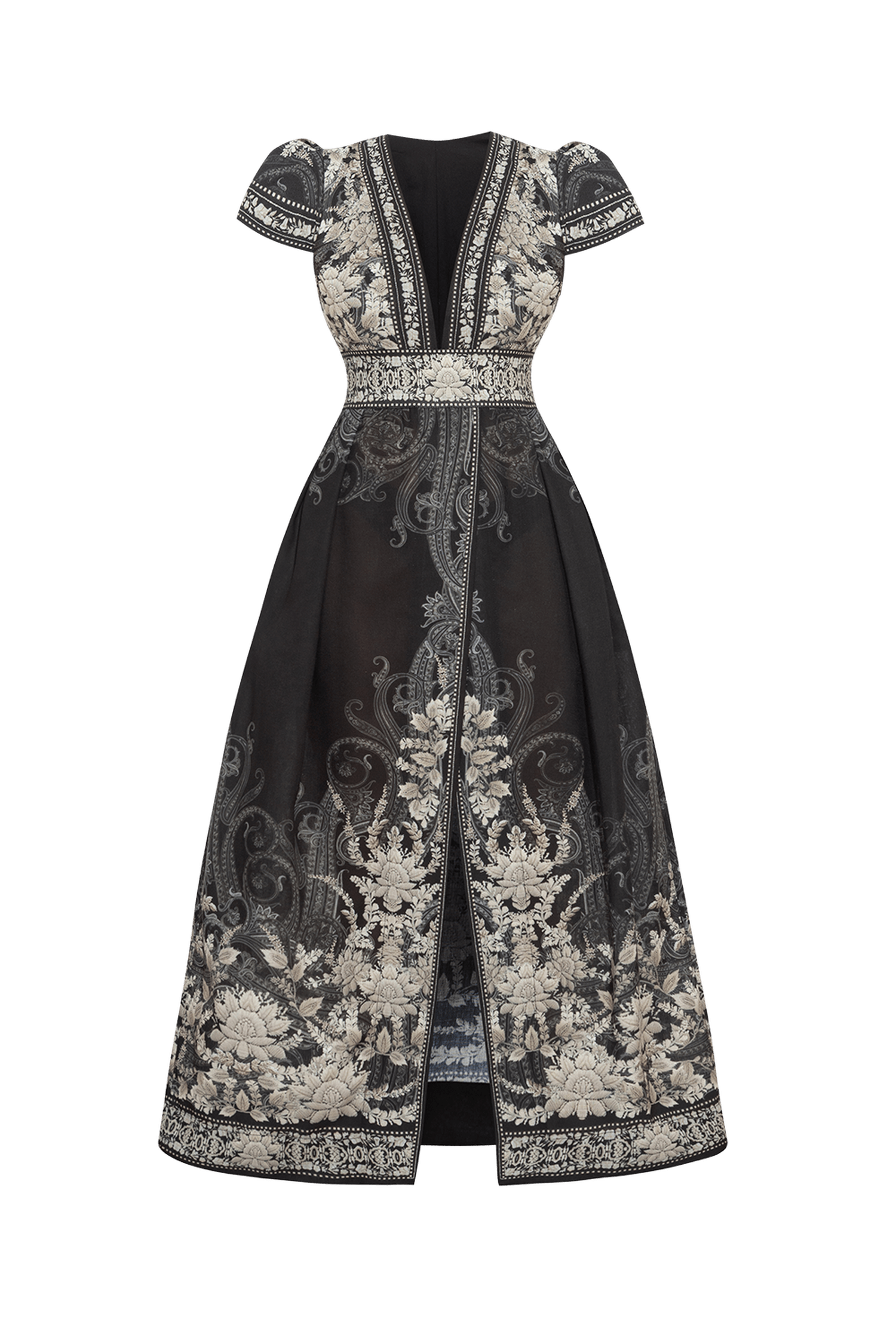 Robe longue taille empire Gracia lin en lin - Lotus gelé