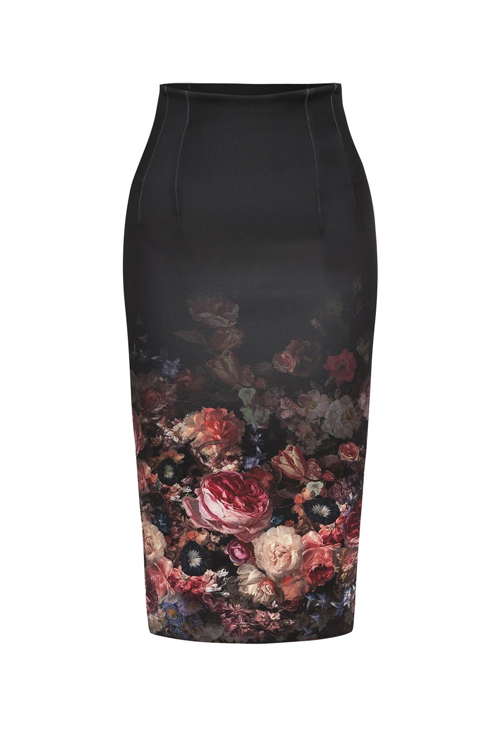 JUPE LONGUE JUSQU'AU GENOU - FLEURS VINTAGE